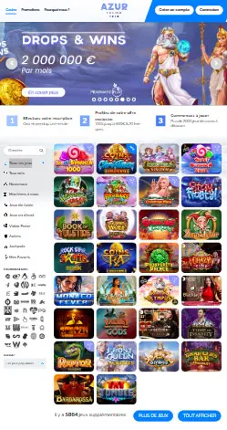 l'application et interface AlfCasino