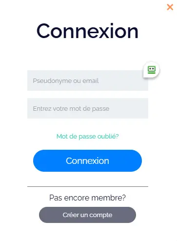 Connexion des membres d'AlfCasino
